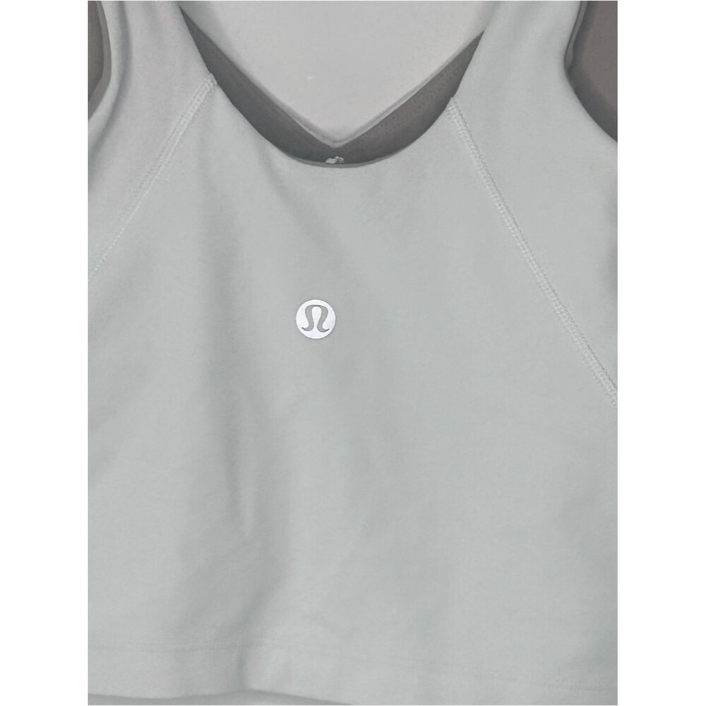 Lululemon Align V-Neck Longline White Nulu Yoga Tank Built-In Bra Size 0 - Picture 5 of 6
